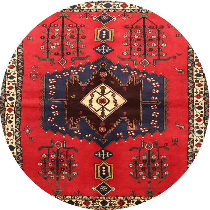 Round Traditional Brown Persian Rug, tr742