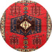 Round Traditional Brown Persian Rug, tr742