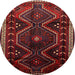Round Traditional Reddish Brown Persian Rug, tr743