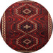 Round Traditional Dark Brown Persian Rug, tr745