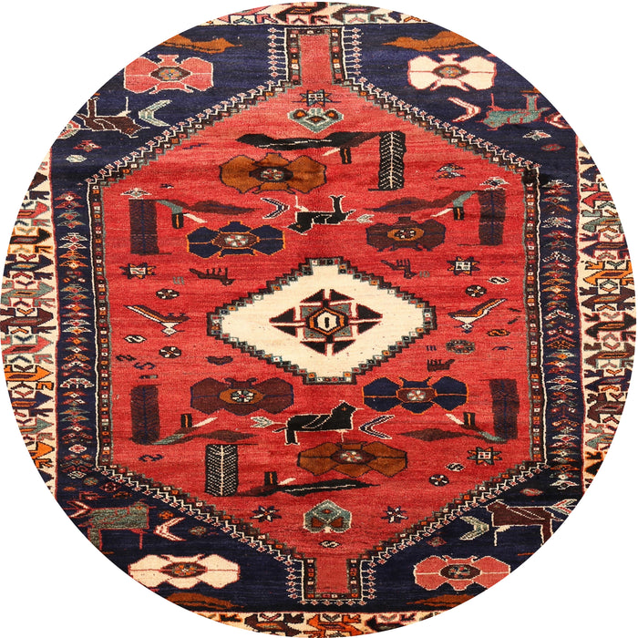 Square Machine Washable Traditional Dark Almond Brown Rug, wshtr746