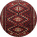 Square Machine Washable Traditional Tomato Red Rug, wshtr748