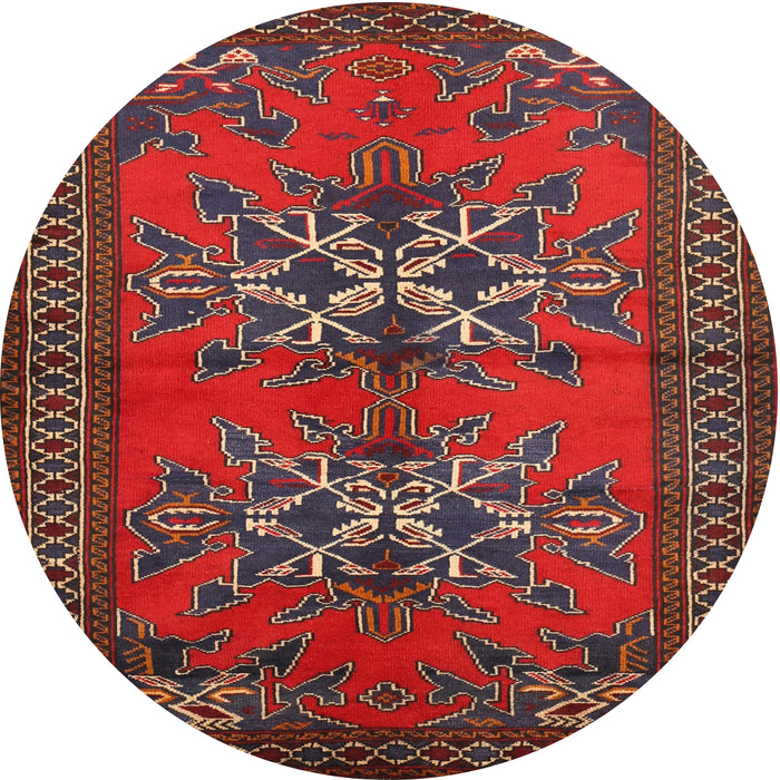 Round Traditional Brown Persian Rug, tr749