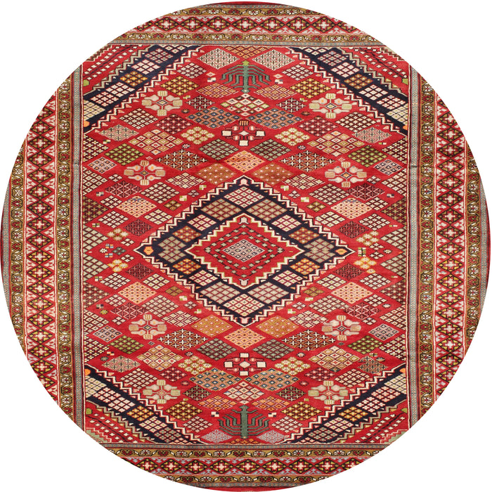 Round Traditional Brown Persian Rug, tr74