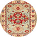 Round Traditional Chestnut Red Persian Rug, tr750