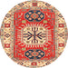 Round Traditional Red Persian Rug, tr753