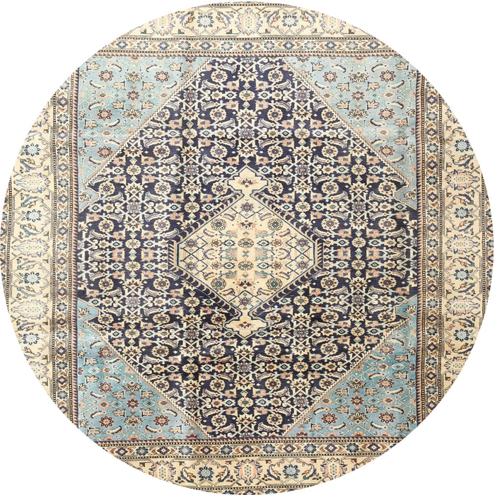 Square Machine Washable Traditional Light Gold Rug, wshtr754