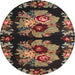Round Traditional Red Persian Rug, tr755