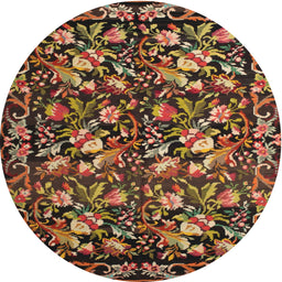 Square Machine Washable Traditional Bronze Brown Rug, wshtr756