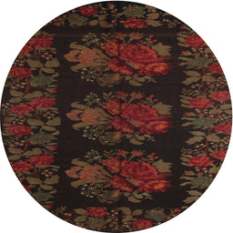 Square Machine Washable Traditional Night Red Rug, wshtr758
