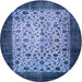 Square Machine Washable Traditional Blue Rug, wshtr761