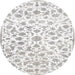 Round Traditional Pearl White Beige Persian Rug, tr763