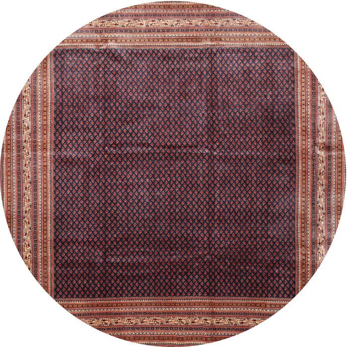 Round Traditional Orange Salmon Pink Persian Rug, tr764