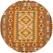 Square Machine Washable Traditional Mahogany Brown Rug, wshtr765