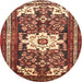 Round Traditional Red Persian Rug, tr768
