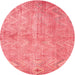 Round Traditional Red Persian Rug, tr769