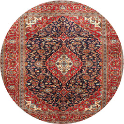Square Machine Washable Traditional Tomato Red Rug, wshtr76