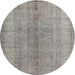 Round Traditional Dark Gray Persian Rug, tr772