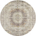 Round Traditional Camel Brown Persian Rug, tr774