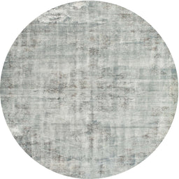 Round Traditional Dark Gray Persian Rug, tr775