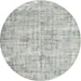 Round Traditional Dark Gray Persian Rug, tr775