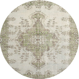 Round Traditional Desert Sand Beige Persian Rug, tr777