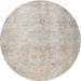 Round Traditional Sage Green Persian Rug, tr778