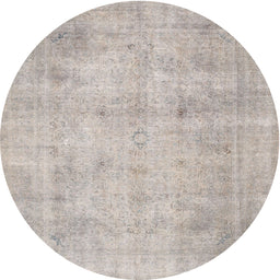 Square Machine Washable Traditional Pale Silver Gray Rug, wshtr779