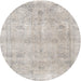 Round Traditional Sage Green Persian Rug, tr780