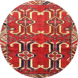 Square Machine Washable Traditional Orange Brown Rug, wshtr786
