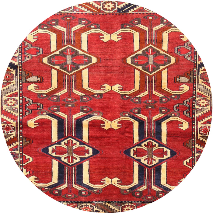 Square Machine Washable Traditional Orange Brown Rug, wshtr786