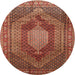 Square Machine Washable Traditional Tomato Red Rug, wshtr788