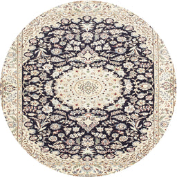 Round Traditional Gold Medallion Rug, tr78