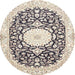 Round Traditional Gold Medallion Rug, tr78