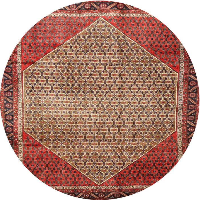 Square Machine Washable Traditional Tomato Red Rug, wshtr790