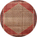 Round Traditional Red Persian Rug, tr790
