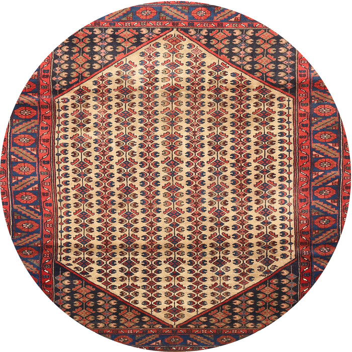 Square Machine Washable Traditional Saffron Red Rug, wshtr792