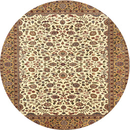 Square Machine Washable Traditional Saddle Brown Rug, wshtr795