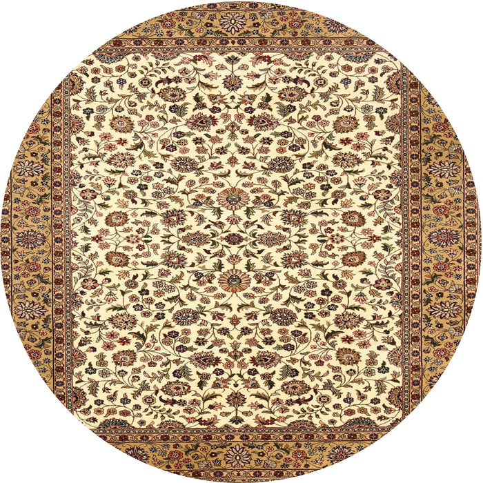 Square Machine Washable Traditional Saddle Brown Rug, wshtr795