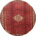 Round Traditional Rust Pink Persian Rug, tr796