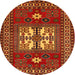 Square Machine Washable Traditional Tomato Red Rug, wshtr799