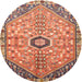 Round Traditional Sand Brown Persian Rug, tr801