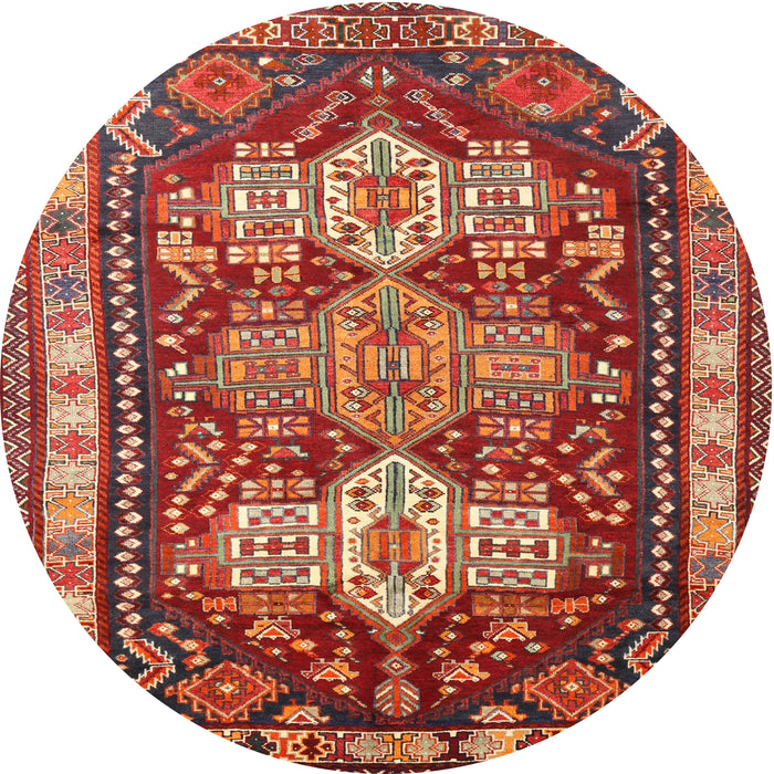 Round Traditional Orange Brown Persian Rug, tr802