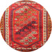 Round Traditional Rust Pink Persian Rug, tr803