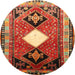 Round Traditional Red Persian Rug, tr804