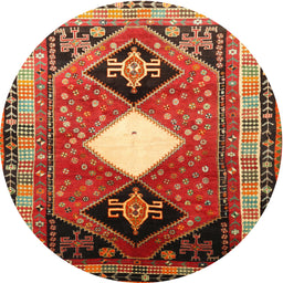 Square Machine Washable Traditional Tomato Red Rug, wshtr804