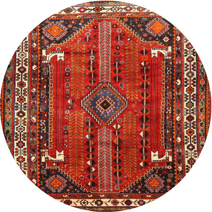 Round Traditional Gold Brown Persian Rug, tr805