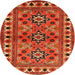 Round Traditional Red Persian Rug, tr806