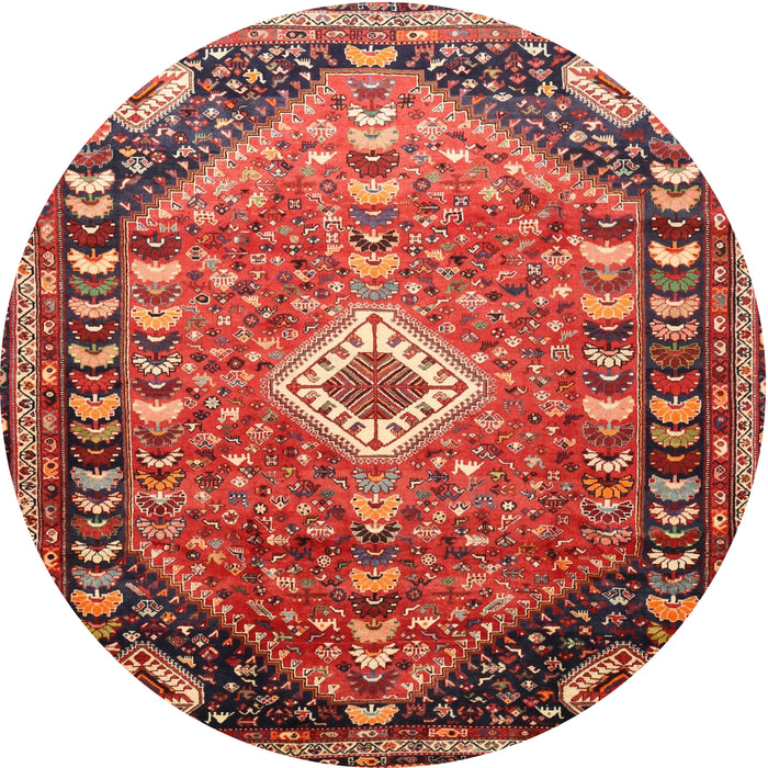 Square Machine Washable Traditional Copper Red Pink Rug, wshtr809