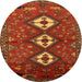 Round Traditional Red Persian Rug, tr816